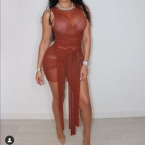 Brown wrap dress